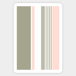 Color Block Stripes Peach and Green Sticker